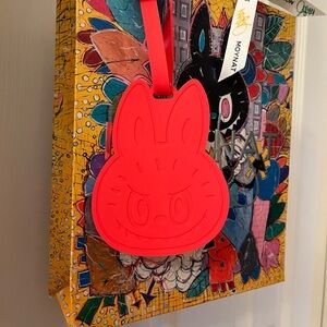 Authentic Moynat Kasing Lung Collection Labubu The Monsters Luggage Tag in Red